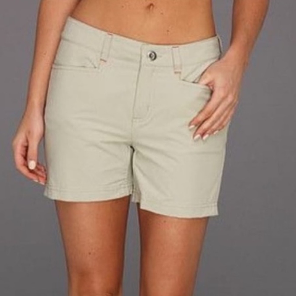 Patagonia Rock Craft Hiking & Climbing Outdoor Athletic Shorts in Stone Khaki.